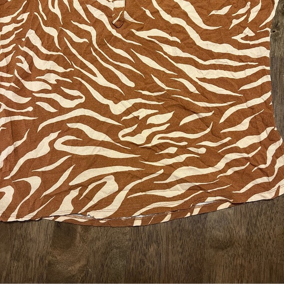 Anthropologie Maeve Windham Zebra Stripe Tunic in Cedar Orange Size Small - Picture 9 of 11